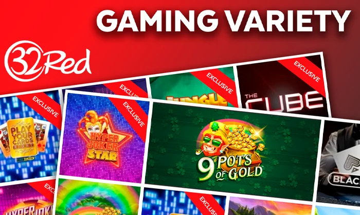 A variety of games on the site 32Red Casino - pokies, poker and others