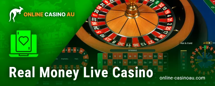 Section of live games for real money at online casinos