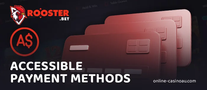 List of current payment systems at Rooster Bet Casino - how to pay