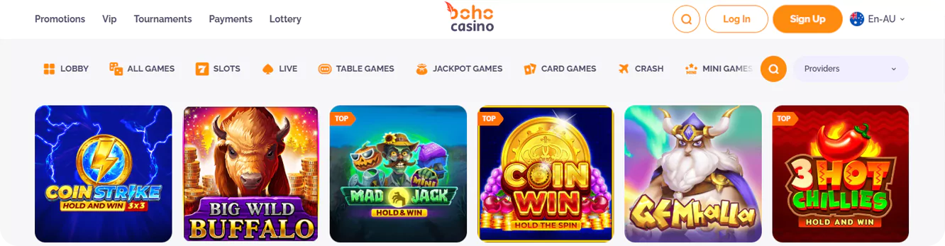 Credit Card Payments at Boho Casino Online Casino