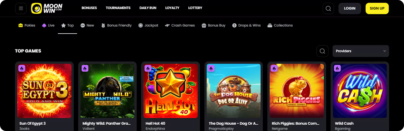 Australian casino Moonwin with payments via Paysafecard