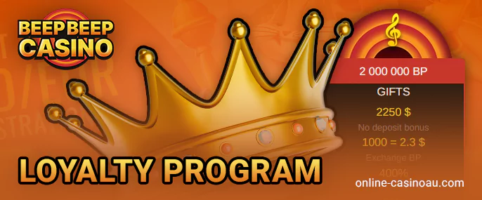 What are the benefits of the Beep Beep Casino VIP program