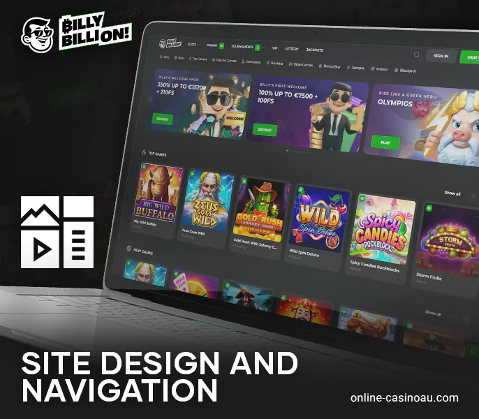 About Billy Billion Casino online design - how to navigate the site