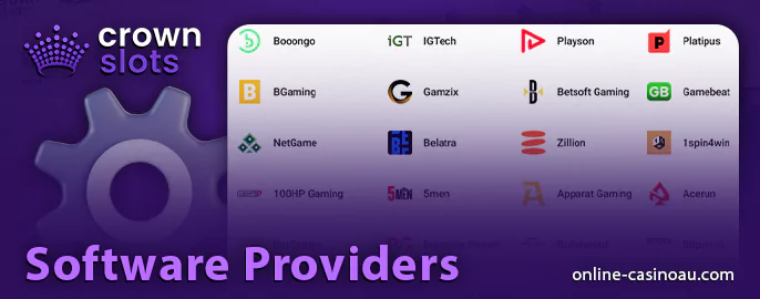 List of online providers at CrownSlots Casino