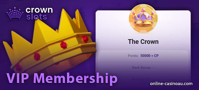 Loyalty program for Australian users of CrownSlots Casino