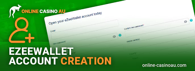 Registration in EzeeWallet system for casino payments