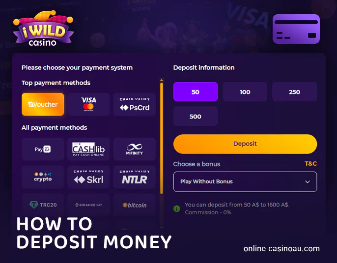 Deposit guide for new users of iWild Casino