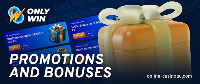 Big bonuses for AU players at Onlywin casino