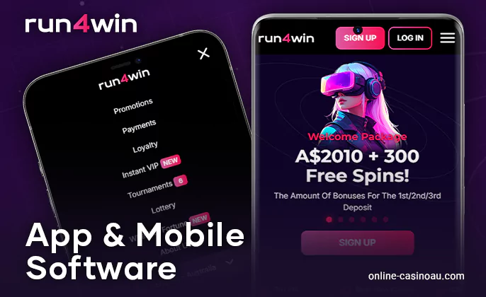 Use the Run4Win Casino app for iOS and android