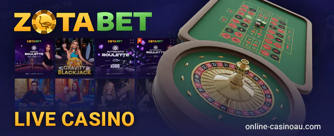Live section for Zotabet Casino players