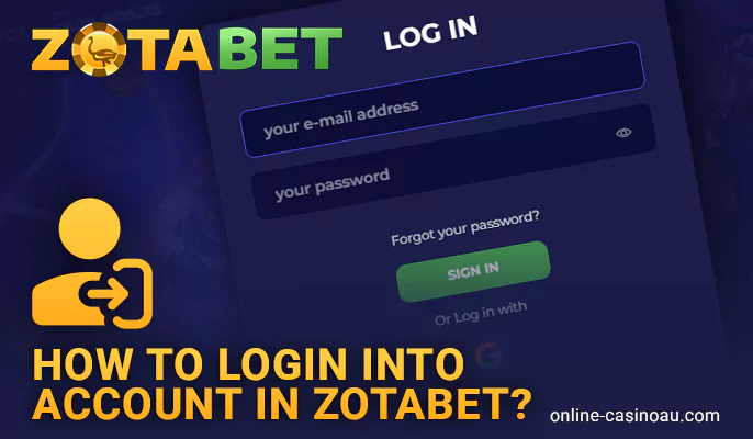 Authorization process at Zotabet Casino