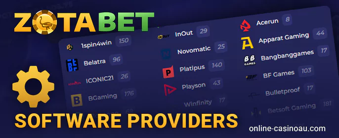 List of software providers at Zotabet Casino