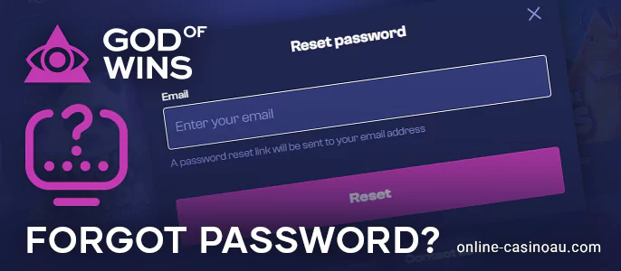 God of Wins Casino Password Recovery Form