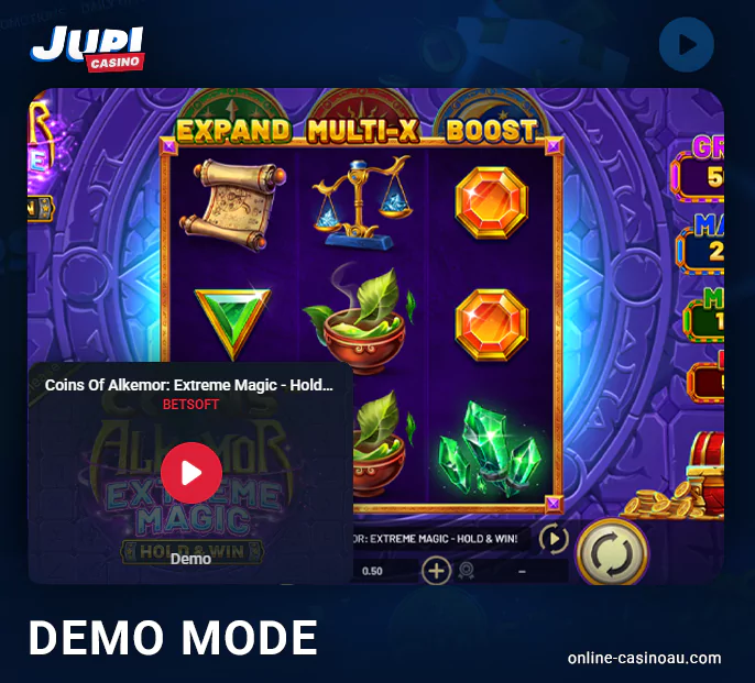 Play Demo Mode at Jupi Casino