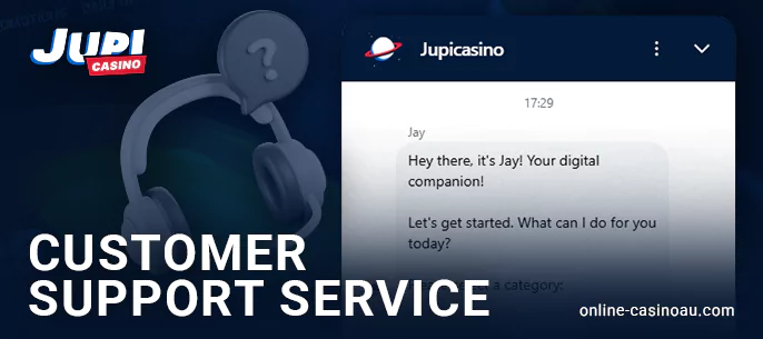 Options to contact Jupi Casino support