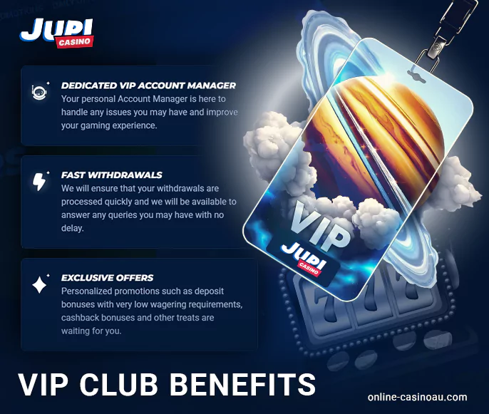 VIP program for AU players Jupi Casino