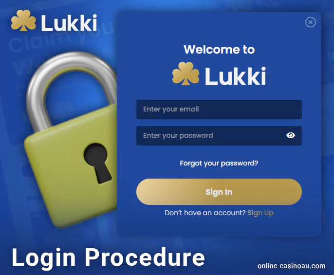 Authorization in Lukki Casino - step-by-step instructions