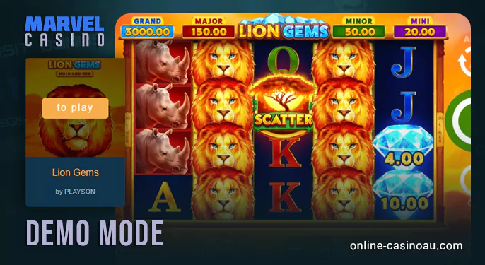 How to play in demo mode on Marvel Casino website