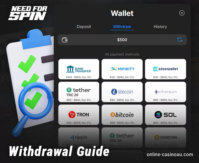 How to get winnings from Need For Spin Casino