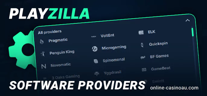 Which Software Providers are represented at Playzilla casino