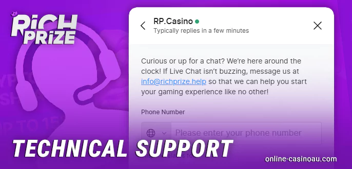 Rich Prize Casino's 24/7 player support service