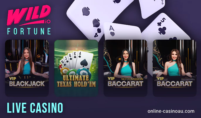 About the live gaming section at Wild Fortune Casino