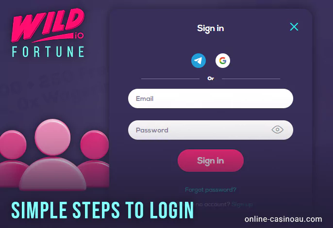 Wild Fortune Casino account authorization guide