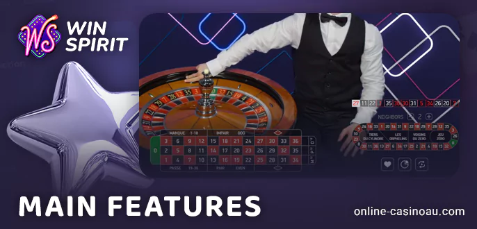 Features of live games at WinSpirit Casino