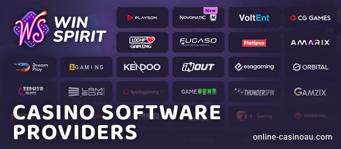 Software Vendors at WinSpirit Casino