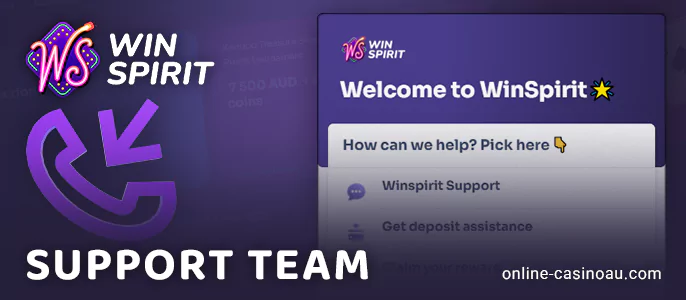 WinSpirit Casino Support Contact Form - Methods