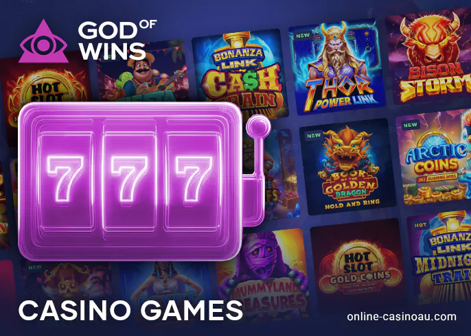 Play online pokies at God of Wins casino - what games are available