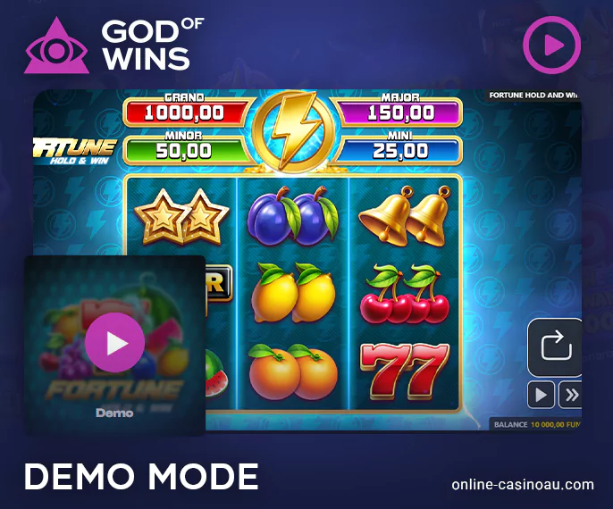 How does the demo mode work on the God of Wins casino