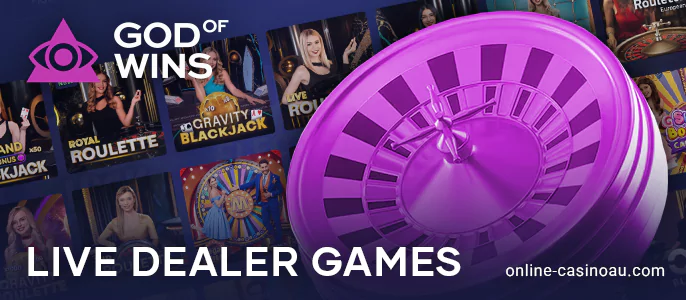 Live games section with dealers at God of Wins casino