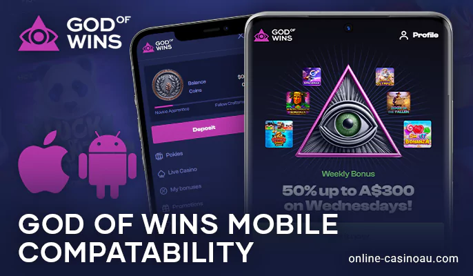 God of Wins mobile app for Android and iOS